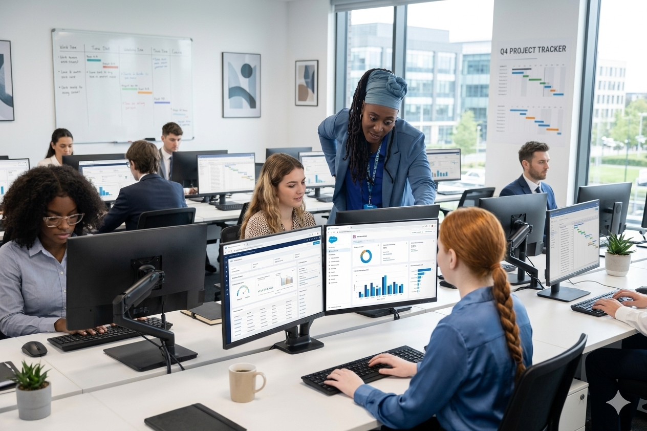 Diverse group of smiling professionals